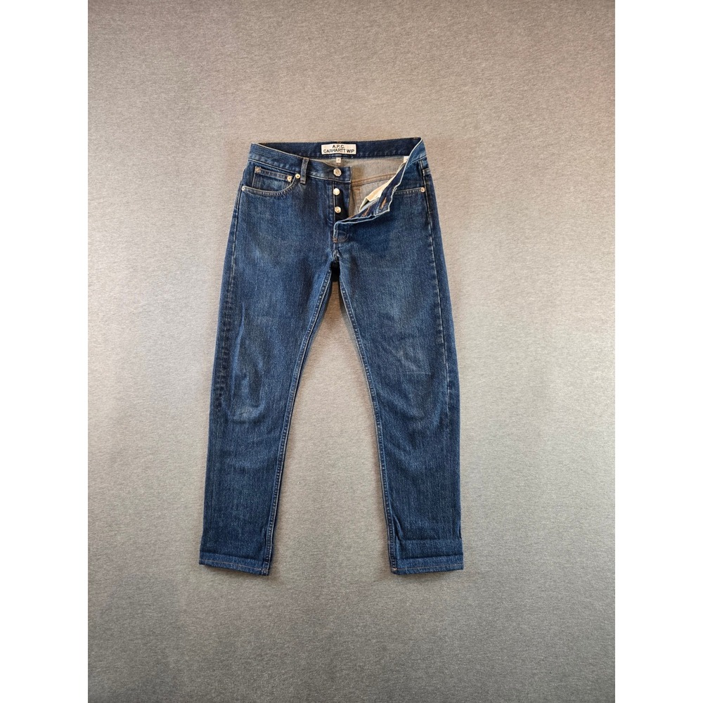 A.P.C. Carhartt WIP Jeans‎ Mens 28 Blue Button Fly Slim Straight Denim Work Wear